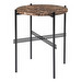 TS-sivupöytä, ruskea marmori/musta, ⌀ 40 cm
